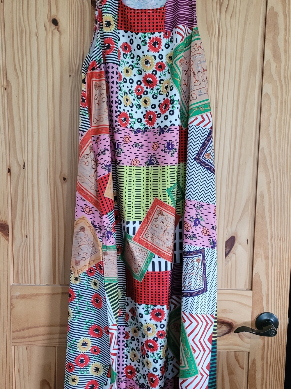 Vibrant Patchwork Print Maxi Skirt - Multicolor
